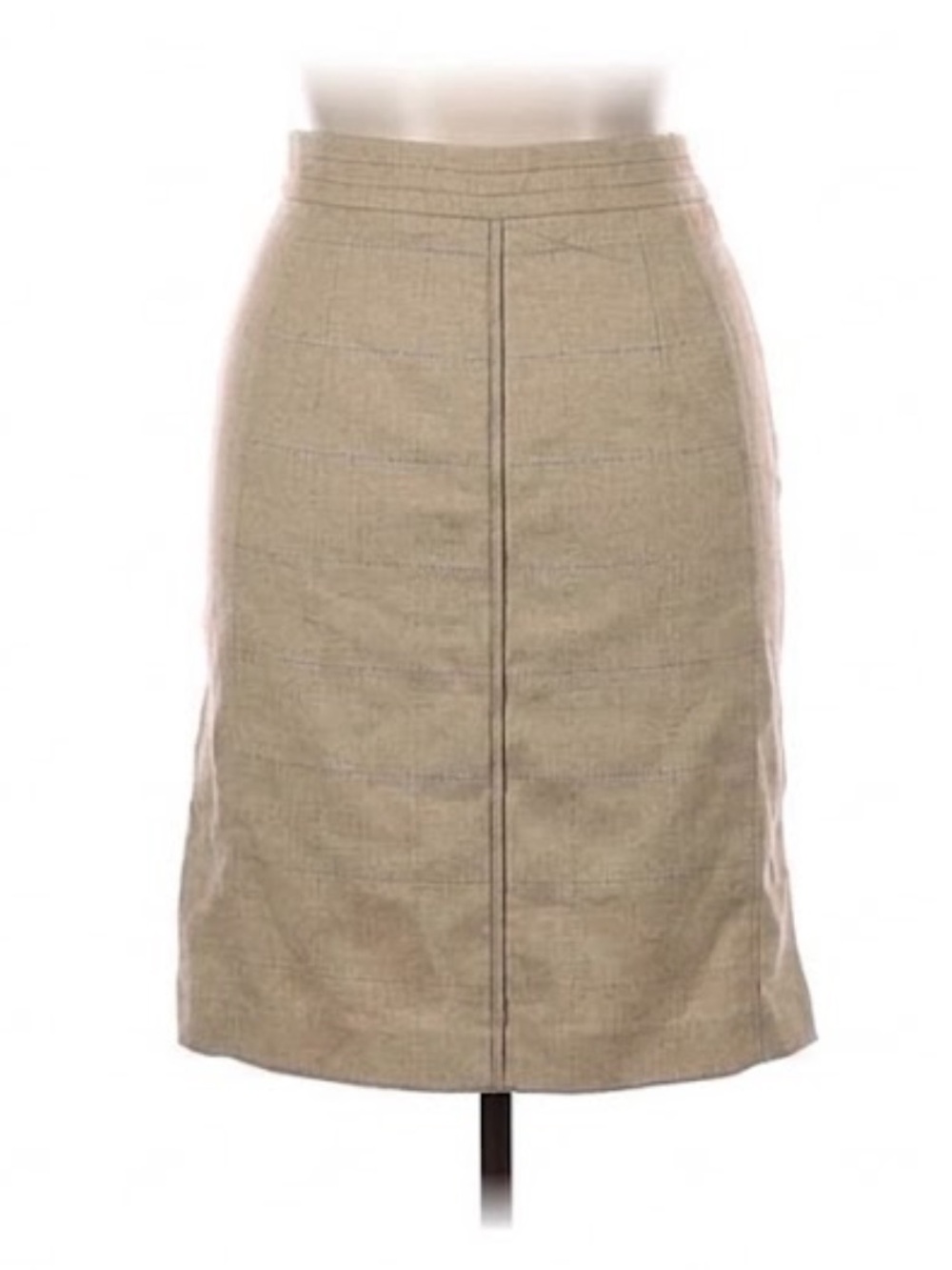 The Fold Classic Beige Wool Tweed Pencil Skirt - Women's Tailored Skirt Size 16
